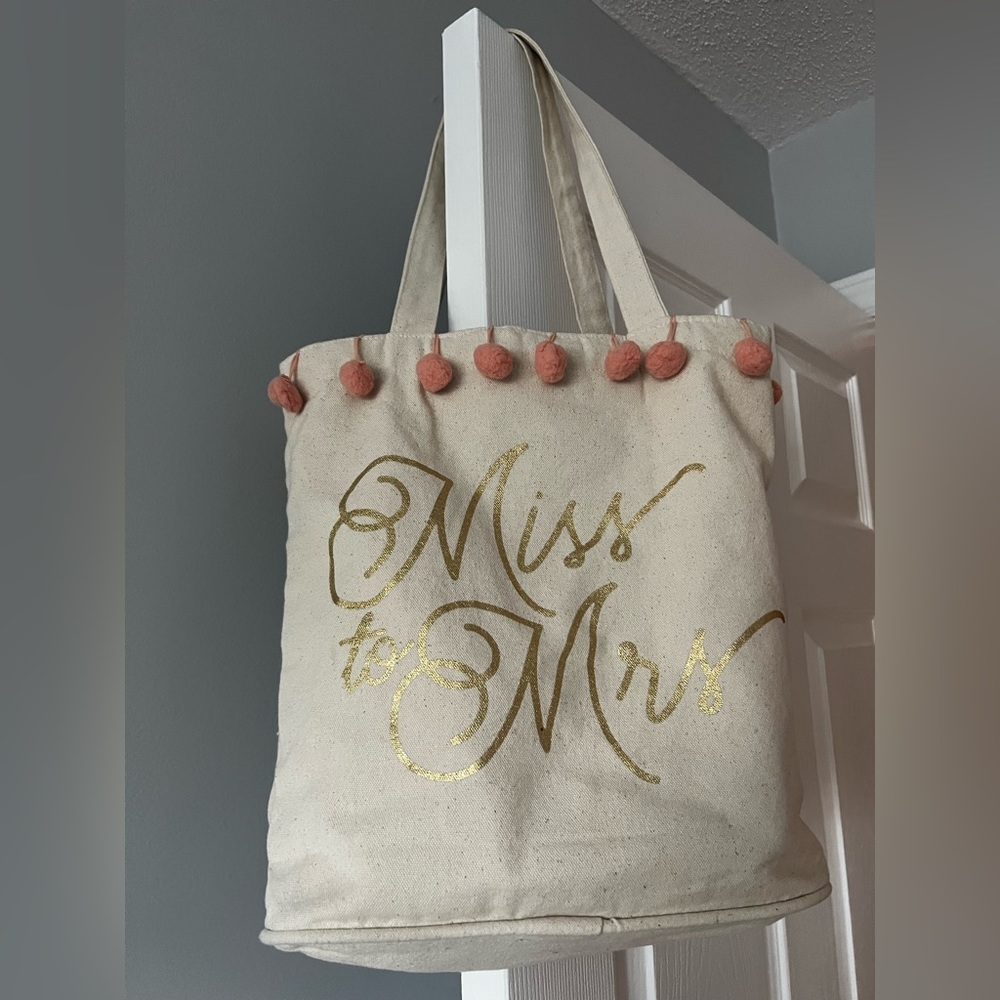 Adorable “Miss to Mrs” tote bag